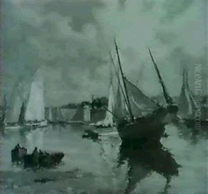 Maree Basse, Concarneau by Henri Alphonse Barnoin