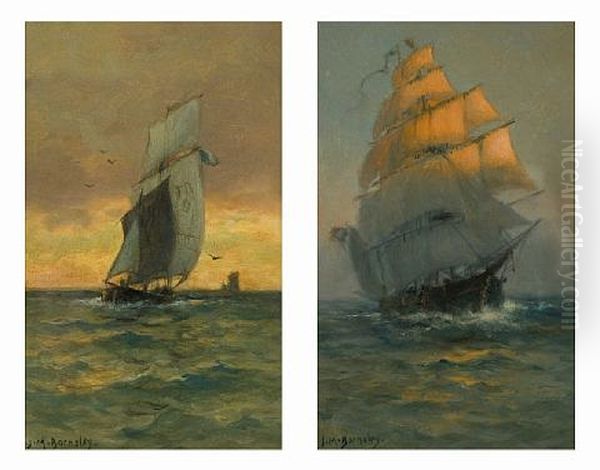Fishing Boats At Full Sail - view 1