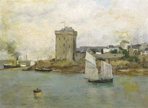 Tour De Solidor, France (winter Landscape, Study, Verso) by James Macdonald Barnsley