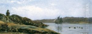 Sailing By A Lighthouse by James Macdonald Barnsley