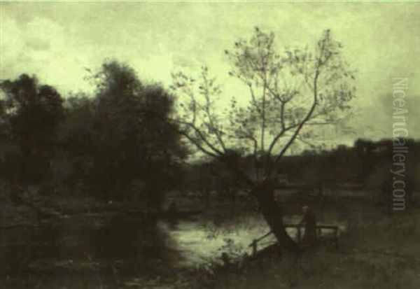 Landscape With Rowboat At Twilight - view 1