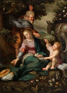Die Heilige Familie Auf Der Flucht Nach Agypten by Federico Barocci