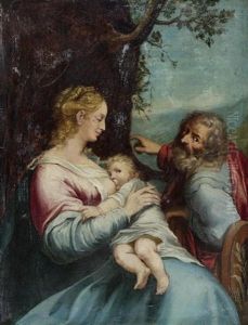 Heilige Familie Bei Der Rast Auf Der Flucht Nach Agypten by Federico Barocci