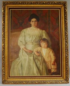 Mother And Young Child by Oscar F. Adler