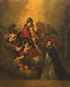 Rosenkranzmadonna Mit Dem Hl. Dominikus