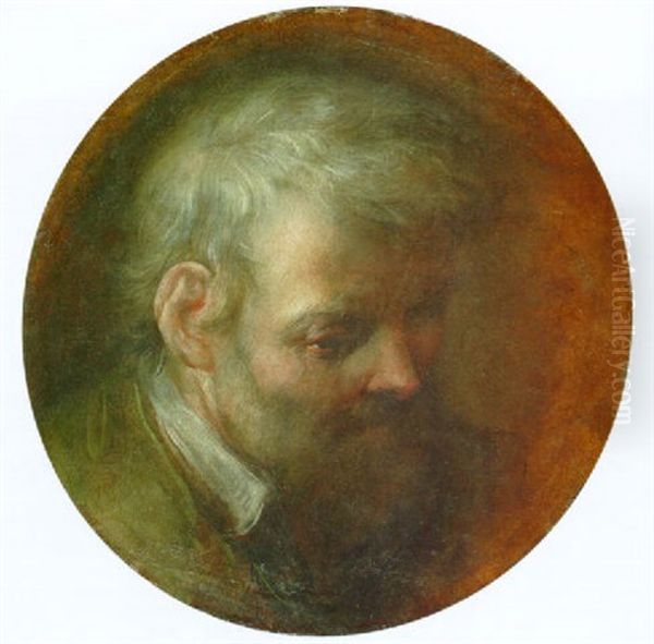 A Bearded Man Looking Down To The Right - view 1