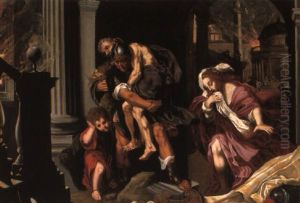 Aeneas Carrying His Father From Burning Troy
