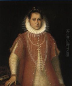 Portrait Of A Lady By A Draped Table