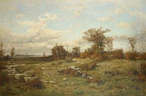 Landschap Met Herderin En Geit by Theodore Baron