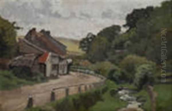 Paysage Accidente Avec Maison Au Virage - view 1
