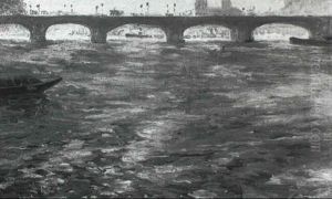 Le Pont D'austerlitz Vu De La Berge by Leon Barotte