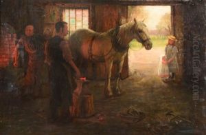 The Blacksmith's Forge by William Barr