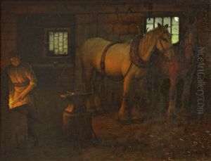In The Blacksmith's Shop by William Barr