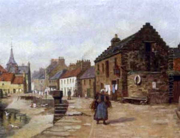 Fishwife On A Village Pier - view 1