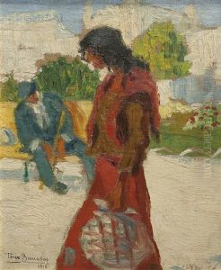 Gitana En La Plaza by Rafael Barradas