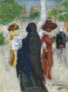 Damas En La Plaza by Rafael Barradas