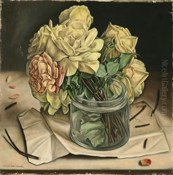 Still Life Of Roses In A Glass Jar - view 1