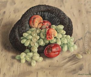Stillleben Mit Trauben Und Apfeln by Aime Victor Barraud