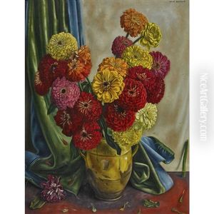 Zinnienbouquet In Vase Zinnienbouquet In Vase