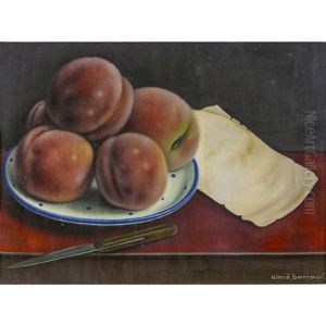 Nature Morte Aux Peches by Aime Victor Barraud