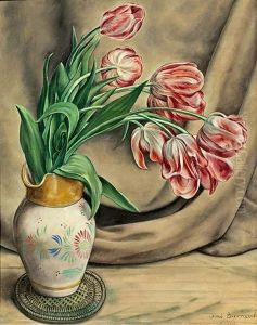 Nature Morte Aux Tulipes by Aime Victor Barraud
