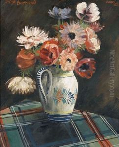 Anemonenstrauss In Einem Henkelkrug