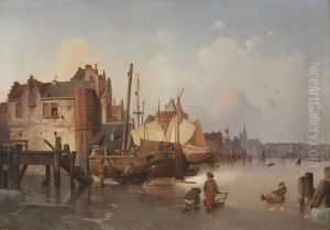 Wintervergnugen Im Hafen by Karl Adloff