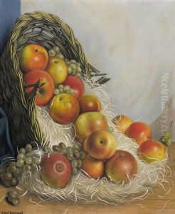 Stillleben Mit Fruchtekorb by Aime Victor Barraud