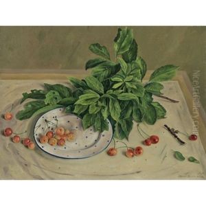 Nature Morte Aux Cerises (still Life With Cherries) by Aime Victor Barraud