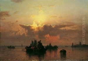 Die Heimkehr Vom Fischfang. by Karl Adloff