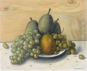 Fruchtestillleben Mit Trauben, Apfeln Und Birnen by Aime Victor Barraud