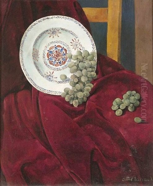 Nature Morte A L'assiette Et Aux Raisins - view 1