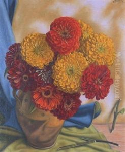Stillleben Mit Bunten Calendula
