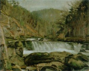 Herbstliche Doubs-landschaft by Aime Victor Barraud