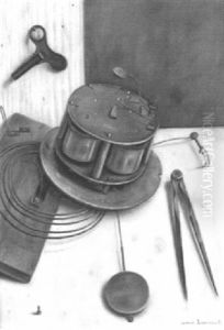 Stilleben Mit Uhrwerk by Aime Victor Barraud