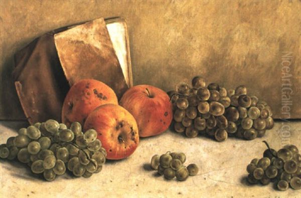 Stilleben Mit Trauben, Apfeln Und Zerrissenem Buch - view 1
