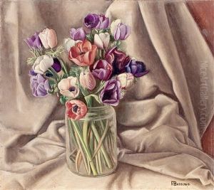 Bouquet D'anemones by Francois Emile Barraud