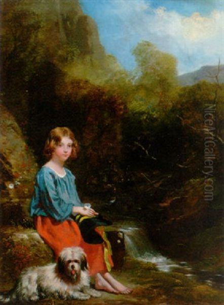 Portrait Of A Girl Holding A Flower And Bonnet - view 1