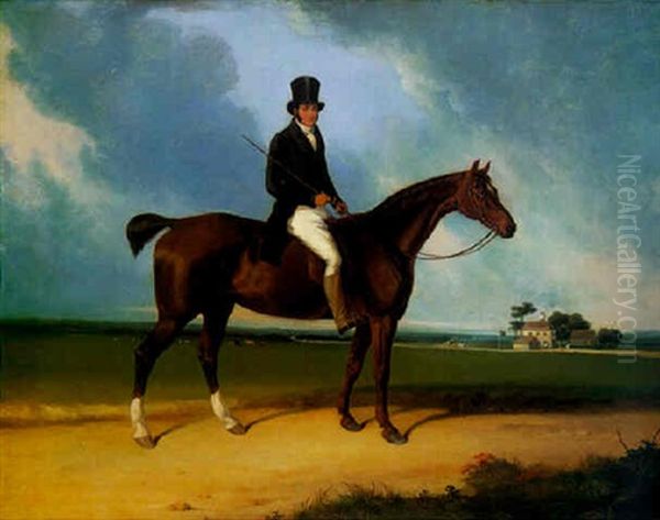 A Gentleman Seated On His Hunter In A Landscape - view 1