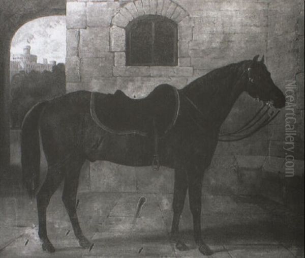 A Saddled Bay In A Stable Yard, Windsor - view 1