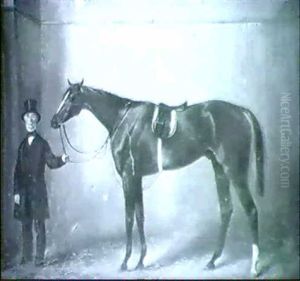 Thormanby, Winner Of The Derby 1860, Saddled Up With A Groomin A Stable Thormanby, Winner Of The Derby 1860, Saddled Up With A Groomin A Stable