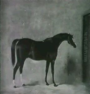 St Albans, A Chestnut Racehorse In A Stable by Henry Barraud