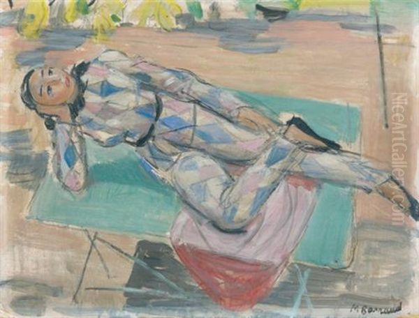 L'arlequin Sur Table Verte (harlequin On Green Table) - view 1