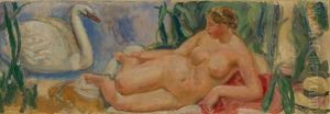 Leda Mit Dem Schwan by Maurice Barraud