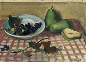 Stillleben Mit Birnen Und Trauben by Maurice Barraud