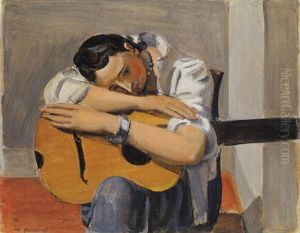 Femme A La Guitare by Maurice Barraud