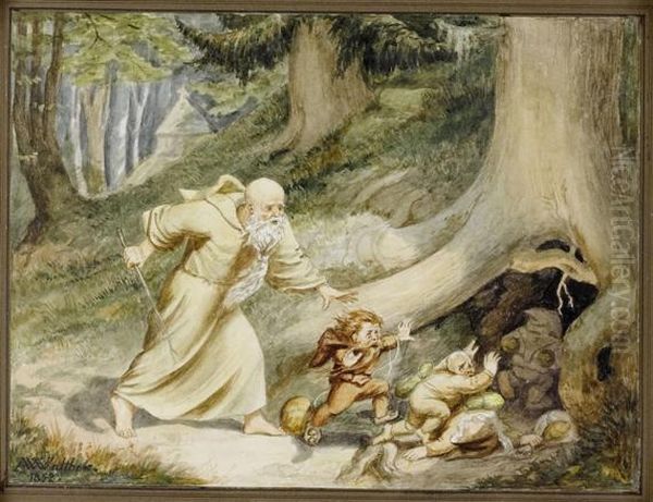 Monk Driving Away Hobgoblins - view 1