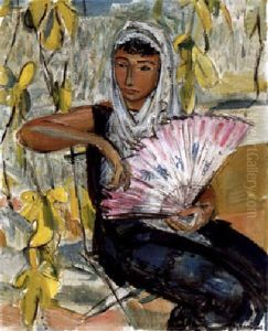 Femme A L'eventail by Maurice Barraud
