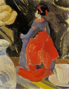 Nature Morte A La Poupee Japonaise by Maurice Barraud