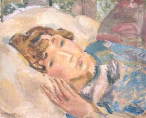 Portrat Einer Liegenden Frau by Maurice Barraud